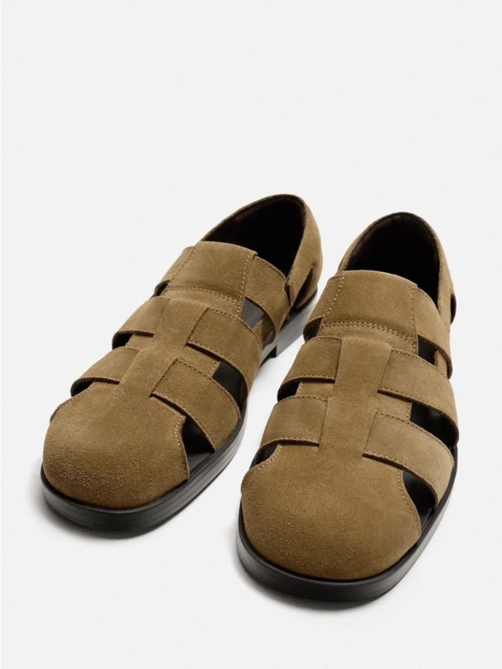 ZARA Men's / Boys Suede Fisherman Sandals in Tan / Brown. 7 (40)